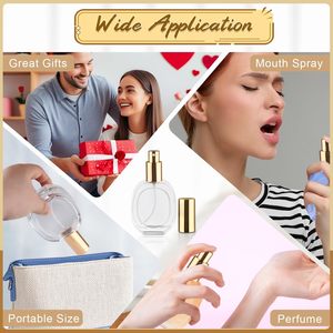 Flacon de parfum en verre transparent rechargeable de 50 ml avec col à vis, forme ronde plate, impression sérigraphique - Product Image 5