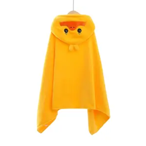 Custom Yellow Duck Kid Hooded Towel Quick Dry Baby Hooded Bath Towel Animal Kid Poncho Towel