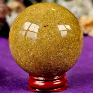 Esfera de Cristal de Piedra Arenisca Amarilla Natural de Alta Calidad al por Mayor, Artesanías de Cristal para Decoración del Hogar y Regalos - Product Image 1