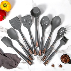 High Quality <b>Silicone</b> Kitchen Utensils Set Spatula Spoon Slotted Turner Cooking Utensils <b>Tools</b> Set With PP Handle - Product Image 4