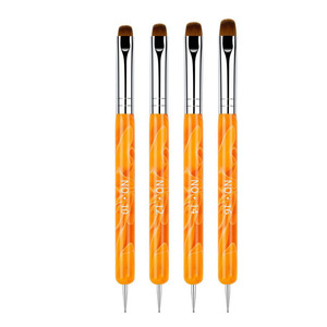 Pinceau à ongles double embout avec manche en acrylique, pinceau pour manucure française, stylo de peinture gel UV, aiguille à points, outils professionnels pour la manucure artistique - Product Image 4
