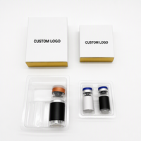 Boîte et étiquette pour flacon écologiques, impression sur papier holographique brillant, emballage pour flacon de peptides 3ml 10ml