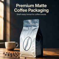 Sachets en plastique à fermeture éclair pour bonbons, noix et café, à fond plat carré, pour emballage alimentaire laminé résistant à l'humidité