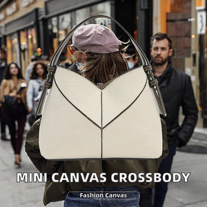 Bolso Bandolera Mini de Lona Casual y Moderno para Mujer, con Cierre de Cremallera en Color Contrastante y Forro de Poliéster - Product Image 2