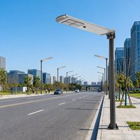 Lampe solaire LED de rue PAD50W 3030 à haut lumen, résistante à la poussière et à l'eau IP65, construction en alliage d'aluminium, garantie de 3 ans pour usage urbain