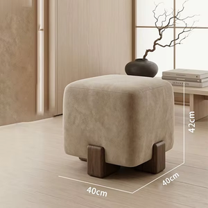 Panca Lunga in Legno Massello Giapponese Wabi-Sabi, Panca Portascarpe Premium, Sgabello Moderno Portatile per Soggiorno, Pouf di Design - Product Image 6