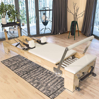 Equipo de ejercicio de alta calidad, máquina de Pilates Reformer clásica de madera de roble duradera para entrenamiento corporal, cama de Pilates para fortalecer el core.