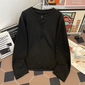 Camiseta Casual <span class=keywords><strong>de</strong></span> Manga Larga con Cuello Henley Estilo Retro Americano para Hombre, Primavera 2026 - Camiseta <span class=keywords><strong>de</strong></span> Base <span class=keywords><strong>de</strong></span> Alta Gama Estilo Old Money - Product Image 2
