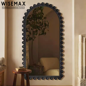 WISEMAX FURNITURE <span class=keywords><strong>Specchio</strong></span> da <span class=keywords><strong>Parete</strong></span> con Cornice in Legno dal Design Ondulato Contemporaneo e Semplice per <span class=keywords><strong>Camera</strong></span> da Letto e Appartamento - Product Image 5