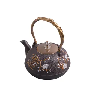 Японский Железный чайник для кипяченой воды, чугунный чайник ручной работы в японском стиле, железный чайник, электрическая керамическая плита, закипание чая