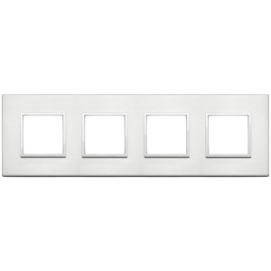 Plaque de couverture d'interrupteur mural en aluminium brillant 8M 31x9.7x1.7 pour 4 interrupteurs - Product Image 1