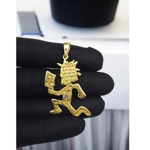 Collar con Colgante de Estrella y Rayo Estilo Hip Hop Personalizado de Proveedor Indio con Moissanita VVS, Collar Brillante con Incrustaciones de Diamantes para Hombre y Mujer en Venta - Product Image 1