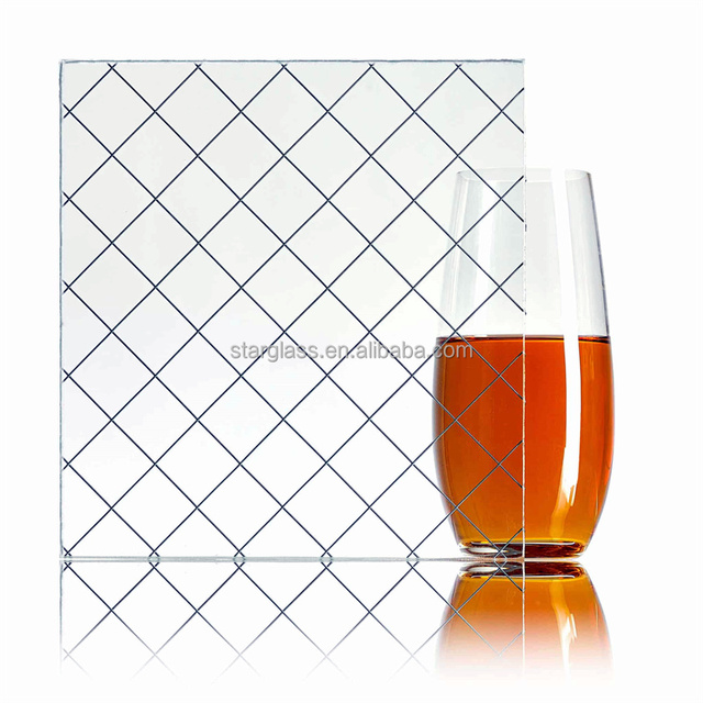 6mm 6.8mm Fire Resistant Tempered Building Glass Safety Wired Pattered Glass for Windows