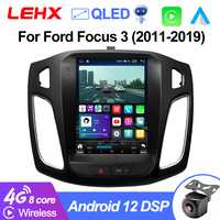 LEHX Pro Radio mobil portabel Android 12 Multimedia 2DIN untuk Ford Focus 3 Mk3 2011-2019 Amplifier navigasi GPS untuk gaya Tesla
