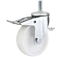 Meilleures ventes internationales - Roue pivotante en nylon PP PA blanche de 3, 4, 5, 6, 8 pouces - 360° °   Roulettes industrielles pivotantes pour machines lourdes