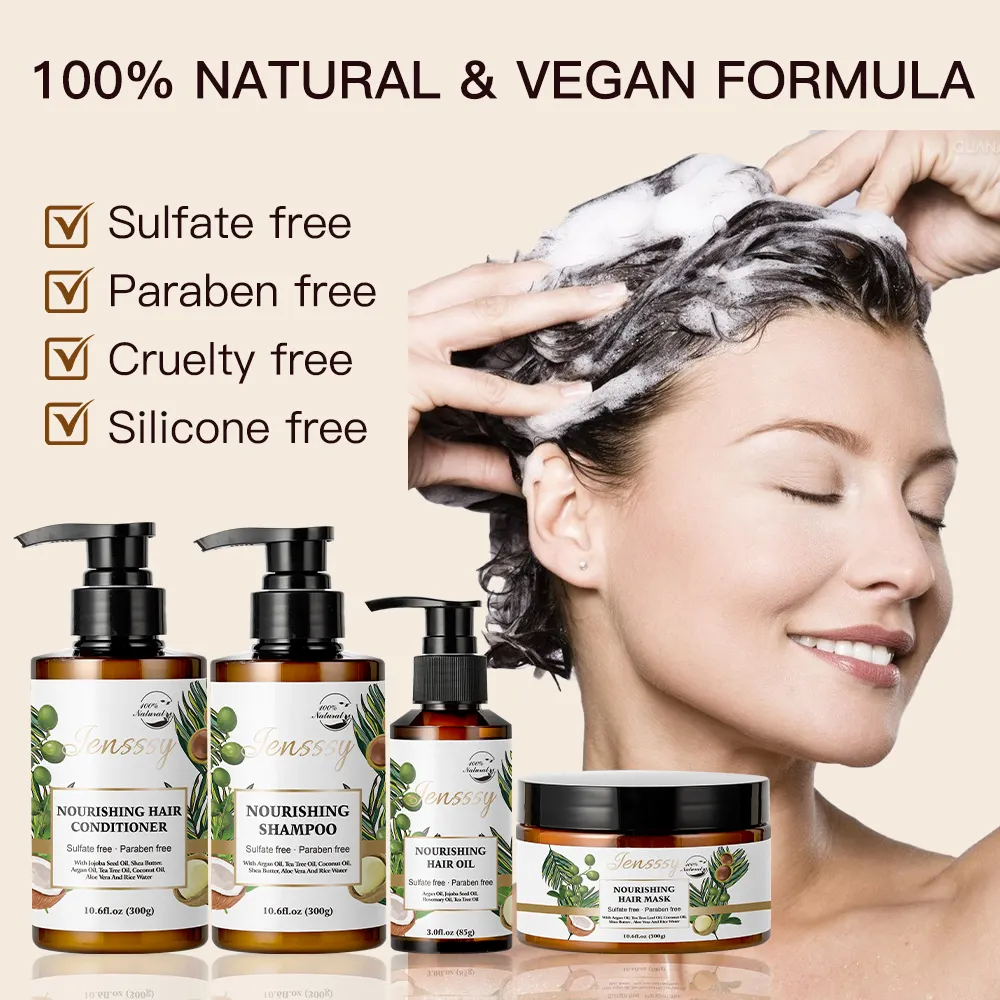 anti-hair loss Repairing private label biotin argan oil custom hair growth oil treatment shampoo 100% natural hair care set