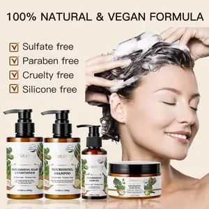 Anti-hair Loss Repairing Private Label Biotin Argan Oil Custom Hair Growth Oil Treatment Shampoo 100% Natural Hair Care Set
