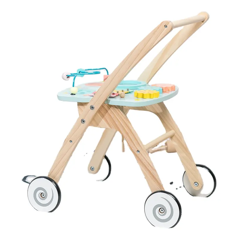 HOYE CRAFTS Holz Baby Aktivität Walker Push Car mit Klopf spielzeug Multifunktions-Baby Walker Spielzeug