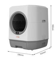 Kotak Pasir Kucing Otomatis OEM, Kotak Pasir Kucing Pintar Pembersih Otomatis, Toilet Robot Kontrol APP, Kotak Pasir Kucing Otomatis Besar 80L, Pembersih Otomatis