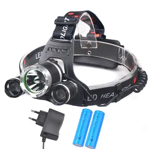 Powerful 3LED XML T6 R2 Head Torch USB Rechargeable Zoom Head Lamp Adjustable Wide Beam LED Headlamp