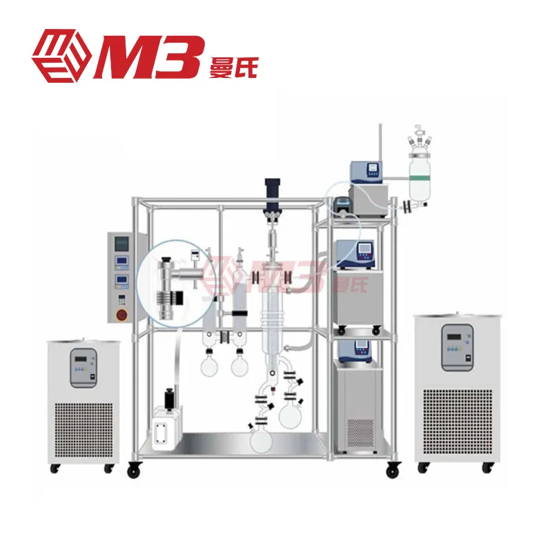 M3 High quality short path glass molecular distillation equipment/stainless steel short path molecular distillation system