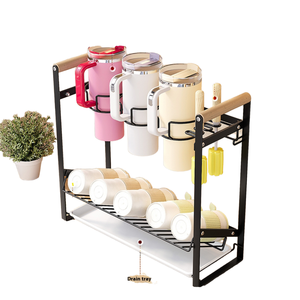 Escurridor de Tazas de Doble Nivel de Gran Capacidad, Multifuncional, con Aislamiento Térmico, de Metal, con Drenaje, para Fregadero de Cocina, Magnético - Product Image 1