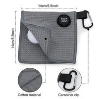 Serviettes de golf en microfibre gaufrée personnalisées à prix d'usine avec clips et aimant pour le nettoyage des clubs et des balles de golf