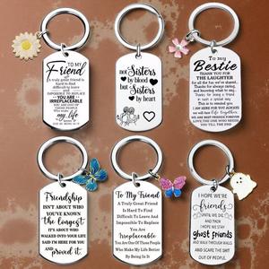 Pendentif porte-clés gravé en métal papillon cadeau transfrontalier porte-clés pendentif en acier inoxydable - Product Image 5