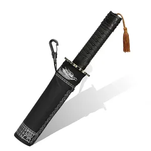 <span class=keywords><strong>Parapluie</strong></span> automatique de <span class=keywords><strong>luxe</strong></span> pour homme et femme, grand format, pliant en trois, avec revêtement noir anti-UV, design Japandi, style katana samouraï - Product Image 1