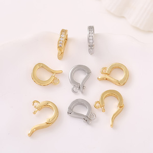 ตัวล็อคจี้หยกและมุกชุบทอง 14K แบบทำมือ DIY รุ่น B71 (ประดับเพชรซิร์คอนแบบไมโครเซ็ต) - Product Image 3