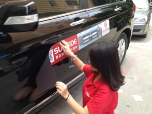 Customized Strong Magnetic <strong>Logo</strong> Advertising Sign Ridge Car Magnet Sticker With Uv Printing