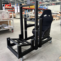 Configuration de jeu personnalisée avec volant de course, siège de course en aluminium 4080, chaise de simulation de course, cockpit de simulation
