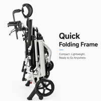 Fauteuil roulant portable AndCare en aluminium 18'' 20'' 22'' pour personnes âgées et handicapées - Fournitures de réadaptation thérapeutique avec siège rembourré