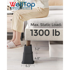 وصل حديثًا من أعلى الآبار ، رافعات سرير بلاستيكية سوداء بارتفاع قابل للتعديل ، طاولة أريكة ، قاعدة مكتب للاستخدام في المطبخ ، أثاث قابل للتكديس - Product Image 5