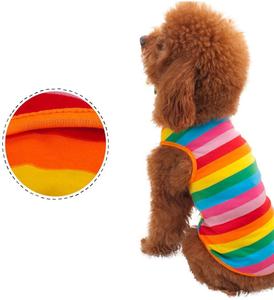 Débardeur en coton arc-en-ciel pour chien, débardeur sans manches, respirant, basique, Super doux, extensible, compatible chiot et chat - Product Image 3