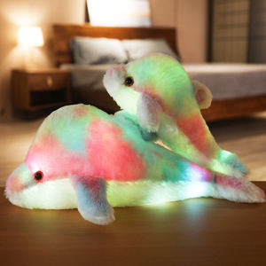 Peluche de animales de mar con luz Led, almohada de felpa de delfín de colores del Arcoíris - Product Image 4