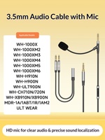 Câble audio pour écouteurs avec microphone WH1000XM3/XM4/XM5/XM6, microphone col de cygne 3,5 mm