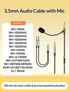สำหรับหูฟังพร้อม<span class=keywords><strong>สาย</strong></span>ไมโครโฟน WH1000XM3/XM4/XM5/XM6 ไมโครโฟนแบบคอห่านขนาด 3.5 มม. - Product Image 5