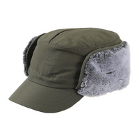 Gorro de Invierno Impermeable de Nailon con Forro de Piel Sintética, Orejeras Cortas, Cálido, Color Gris Niebla, Gorro de Caza para Hombres y Mujeres, Gorro de Esquí para Exteriores