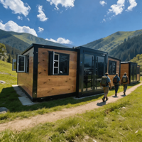 Maison conteneur extensible 20 pieds 40 pieds, unité préfabriquée OEM personnalisée pour bureau, campement, logement et location
