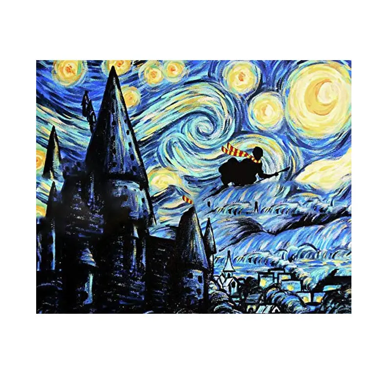 Toptan tam elmas 5d Diy elmas boyama ev dekorasyon mozaik duvar dekorasyon Van Gogh yıldızlı gökyüzü elmas boyama