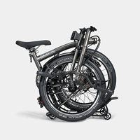 Bicicleta Plegable CRANSTON D10 de 3 Pliegues, 20 Pulgadas, 9 Velocidades, Frenos de Disco Hidráulicos, Acero Cromado, para Adultos