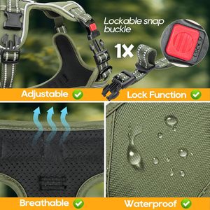 Harnais tactique réglable pour chien avec logo personnalisé, gilet réfléchissant, harnais anti-traction pour animaux de compagnie, vente en gros - Product Image 6