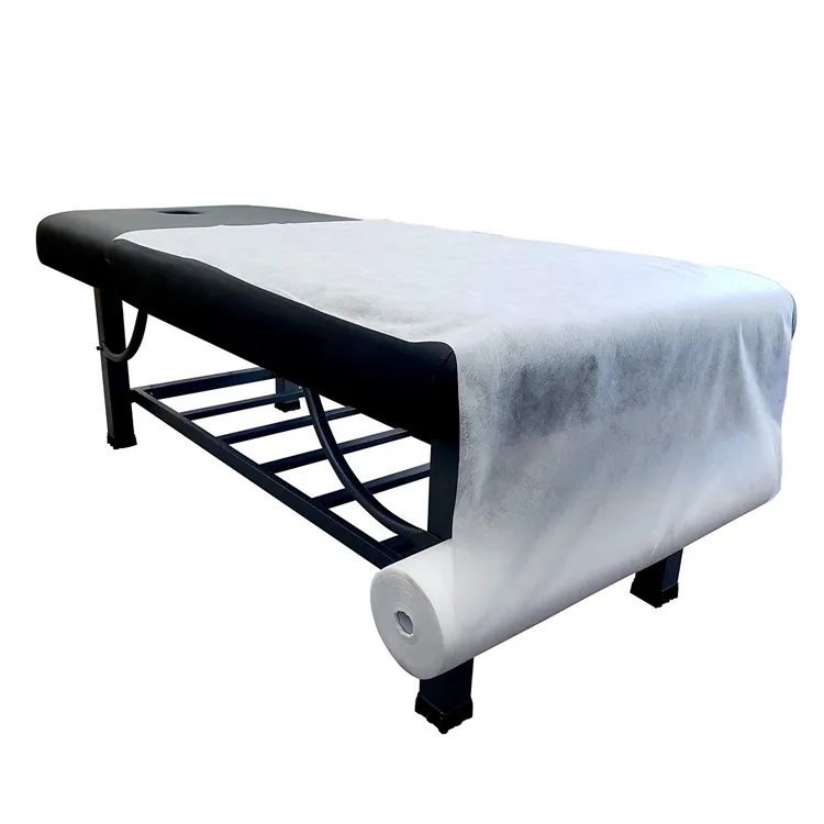 Rolo de lençol de cama perfurado, descartável, não-tecido, tampas de mesa para massagem