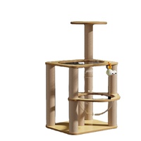 Structure d'escalade pour chat, capsule spatiale, plateforme-nid multi-niveaux, villa pour plusieurs chats, en panneau de densité écologique, pour usage intérieur et jeu
