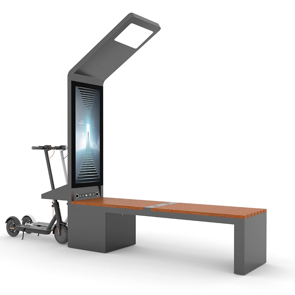 Многофункциональная интеллектуальная Солнечная Беспроводная зарядная скамья для парка/площади/сообщества