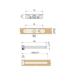 Set of 2 <b>concealed</b> <b>brackets</b> for zinc-plated Triton <b>shelf</b> - Product Image 2
