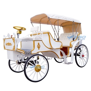 Charrette de tourisme Victoria, charrette électrique blanche pour mariage, charrette de tourisme personnalisée, charrette tirée par des chevaux à bas prix, fabriquée en Chine - Product Image 1
