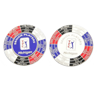 Nouveau design 2026 – Marqueur de balle de golf personnalisé en métal émaillé cloisonné, aimanté, avec fonction pop-out, pour jetons de poker