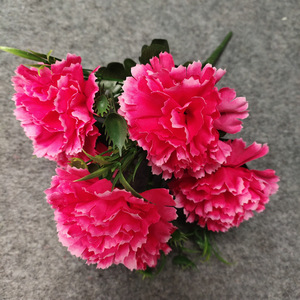 In Stock 6 Fork 6 Color <b>Artificial</b> Carnation Flower INS Style Faux Flower <b>Bouquet</b> Creative Gift For Living Room Decoration - Product Image 4